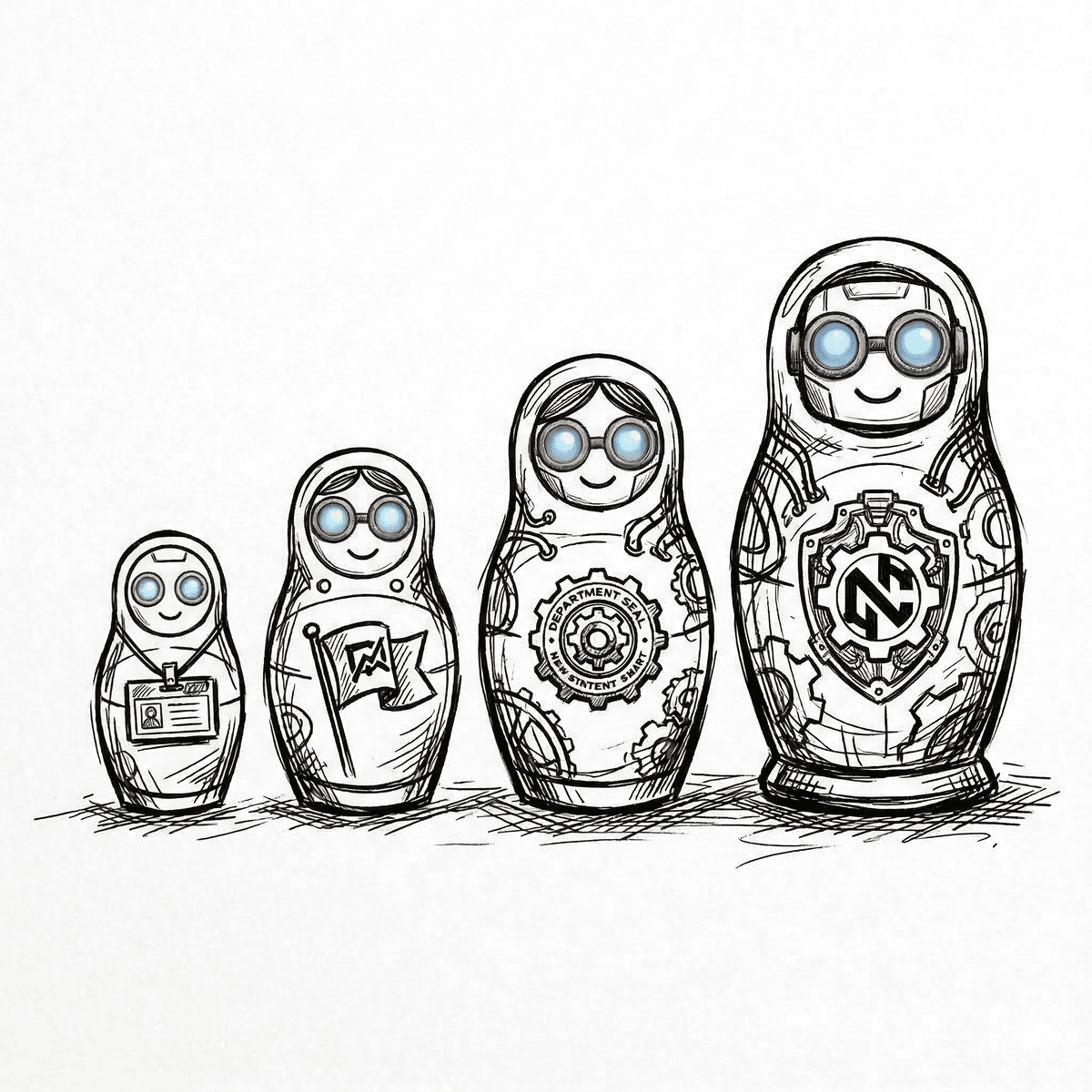 Robot nesting dolls — a personal agent that scales from person to team to community